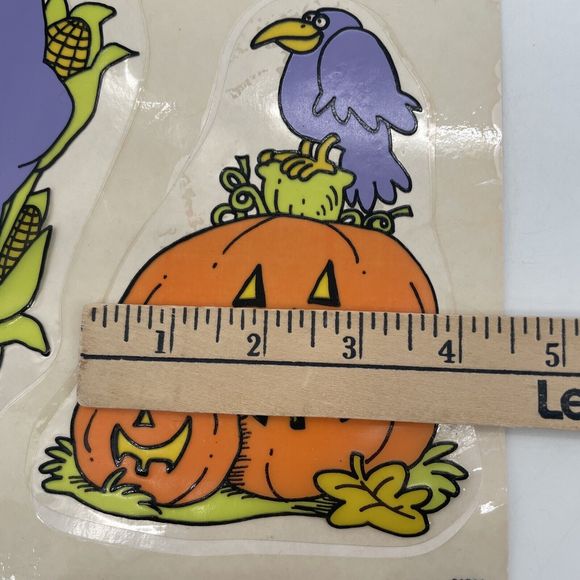 VTG Classic Clings Halloween Window Decorations Frankenstein Jack O Lantern 1989 - Picture 11 of 11